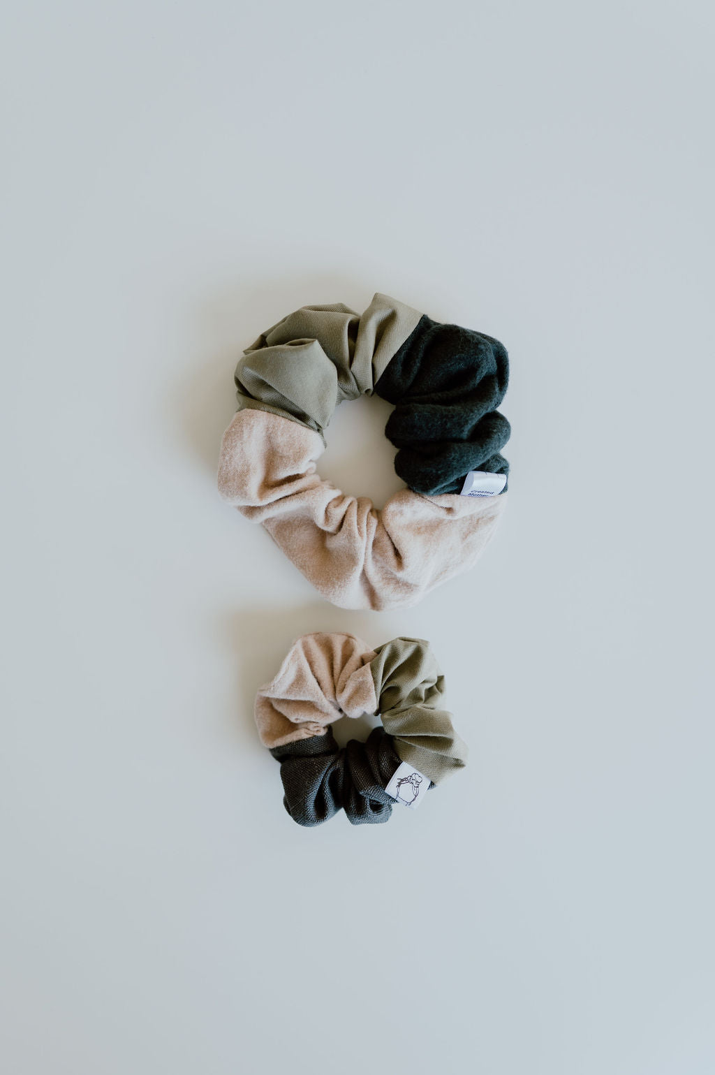 waste reduction colour block scrunchie created mother