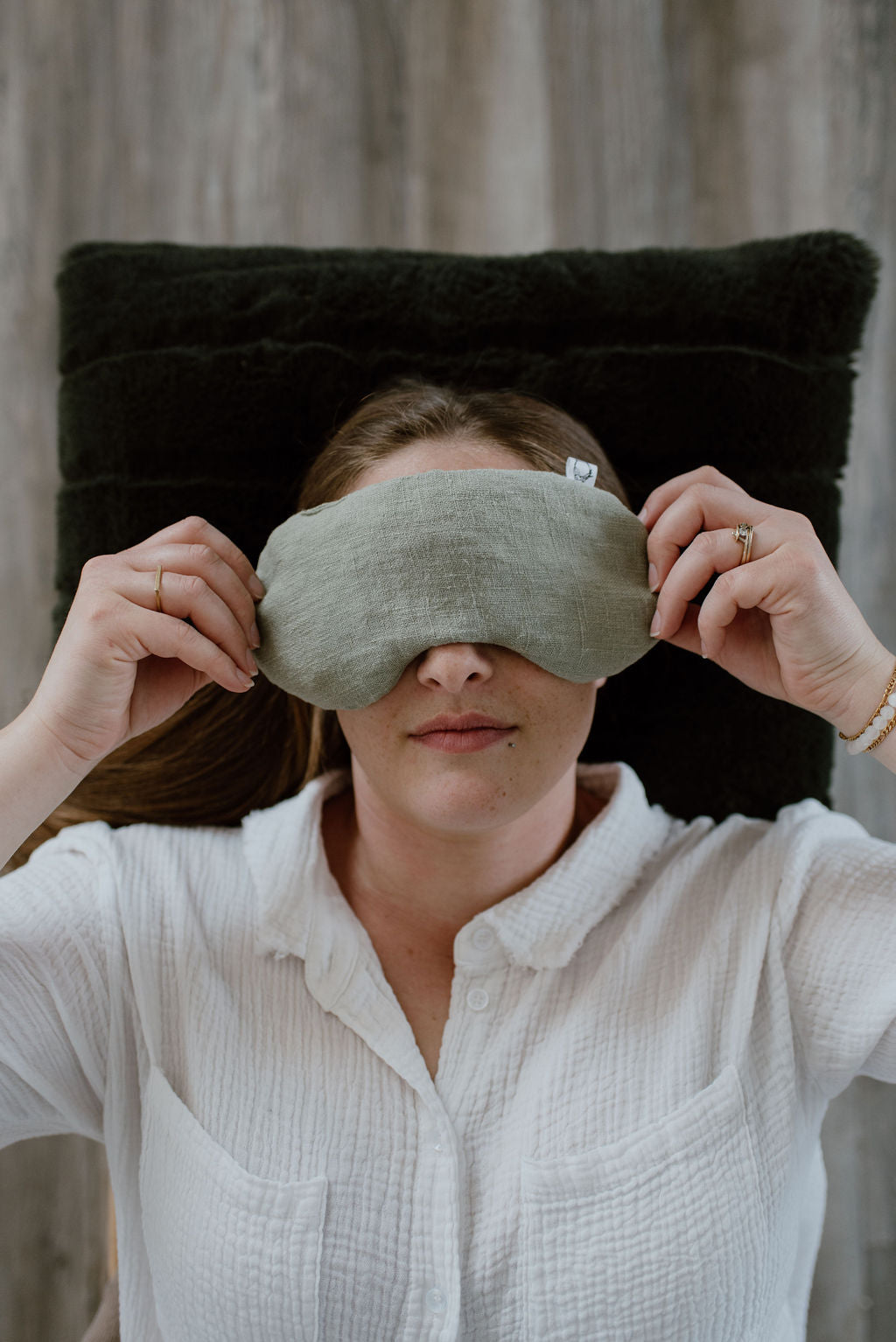 4x9 therapy eye mask for relieving stress, dry eyes, and jaw clenching.