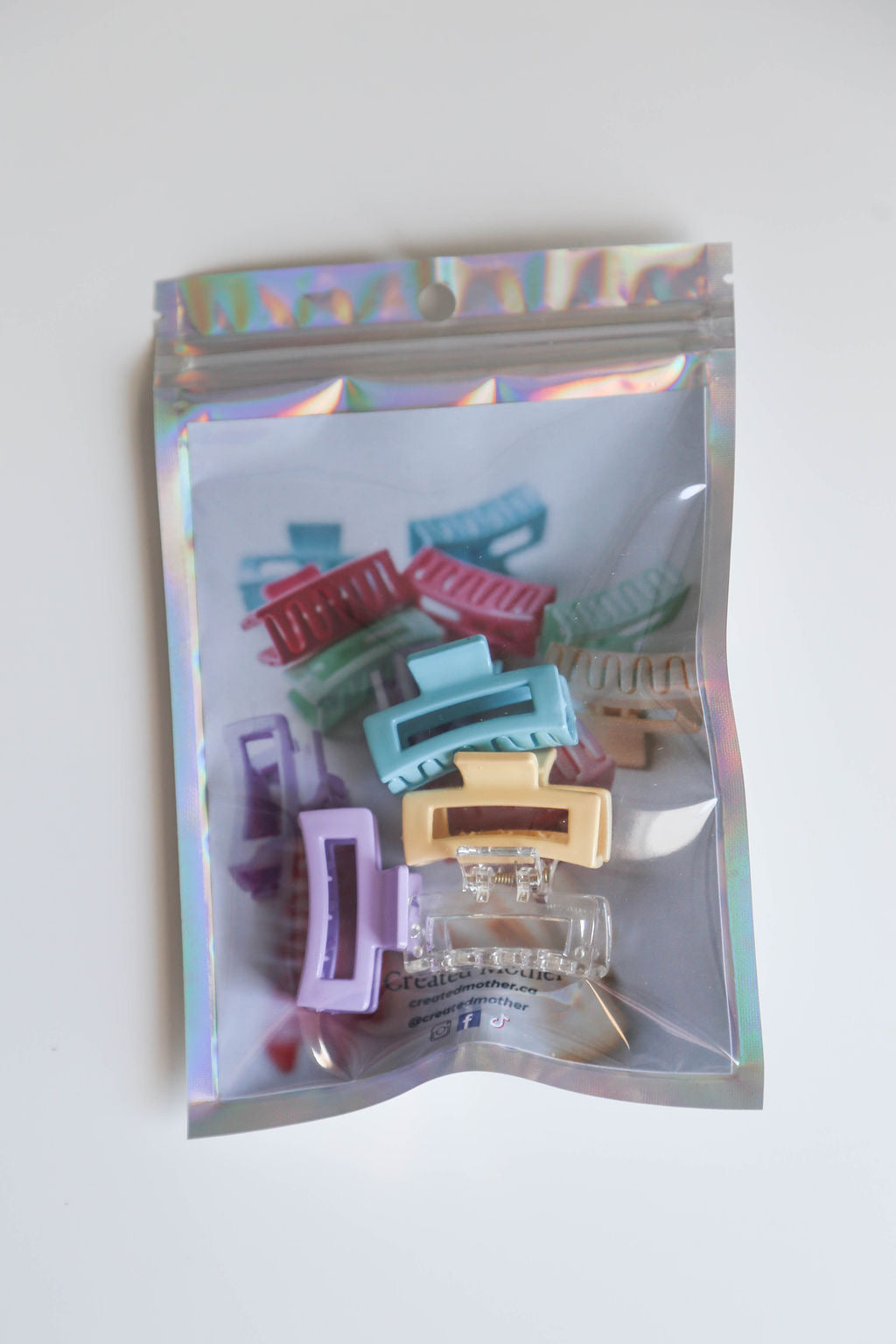 Mini rectangle hair clips for creating adorable, polished hairstyles.
