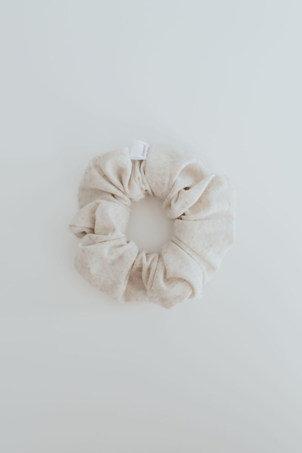 Large oatmeal earthy neutral scrunchie by Created Mother