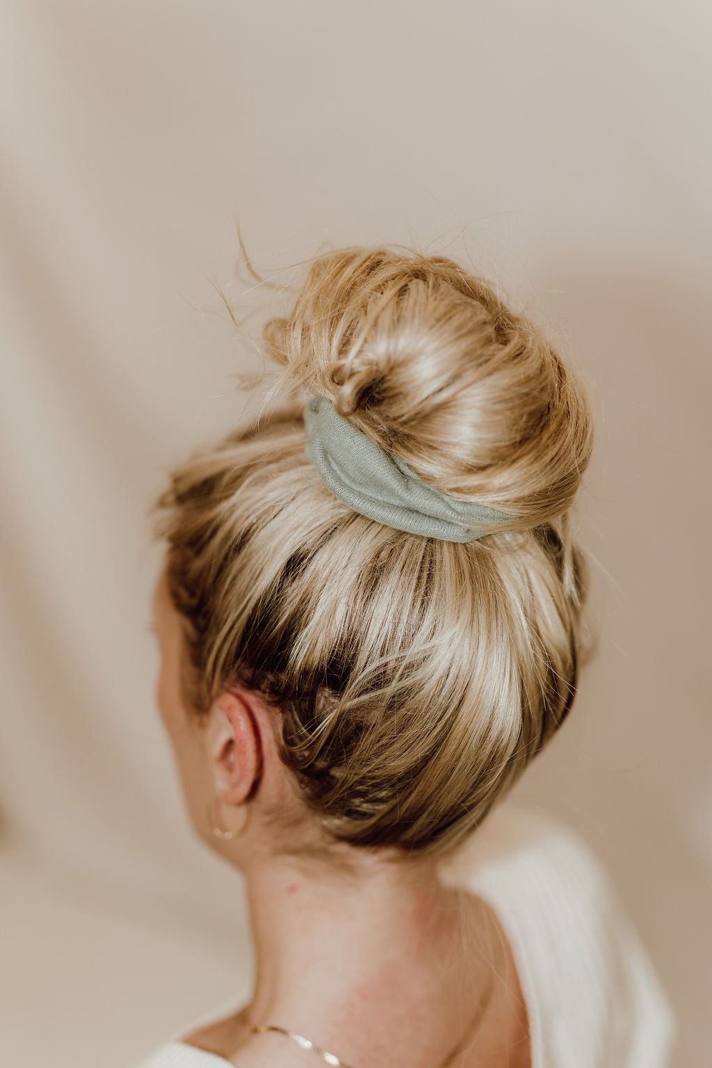 stunning large succulent green scrunchies for thick blonde hair!