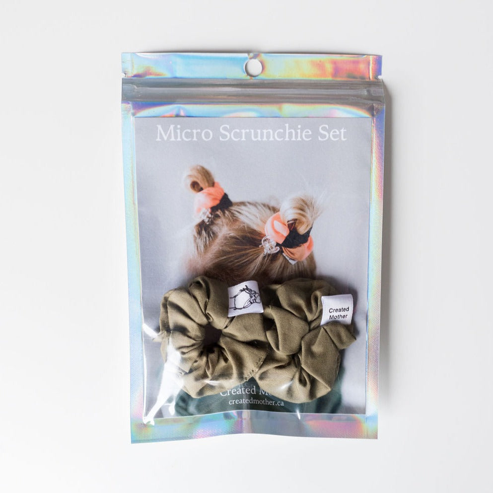 micro scrunchies for pigtails by created mother