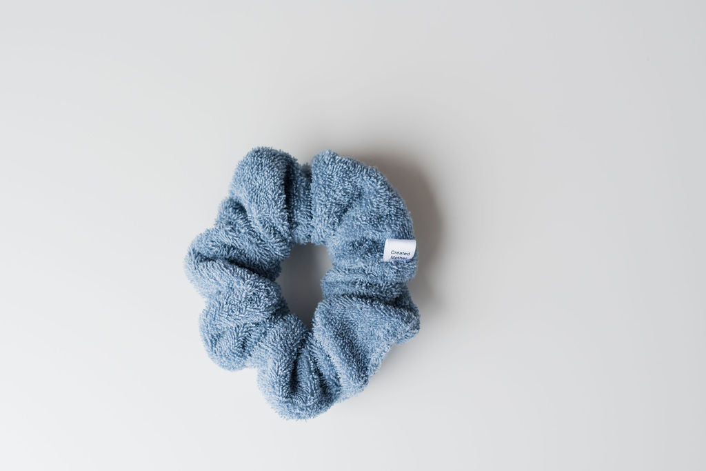 powder blue towel scrunchie by created mother