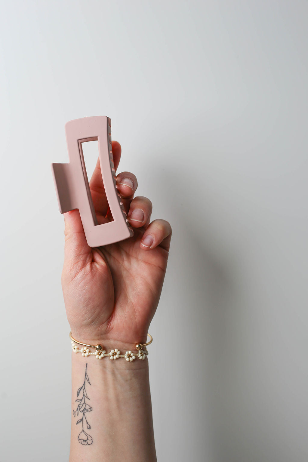 Blush pink large hair claw clips for medium to long hair