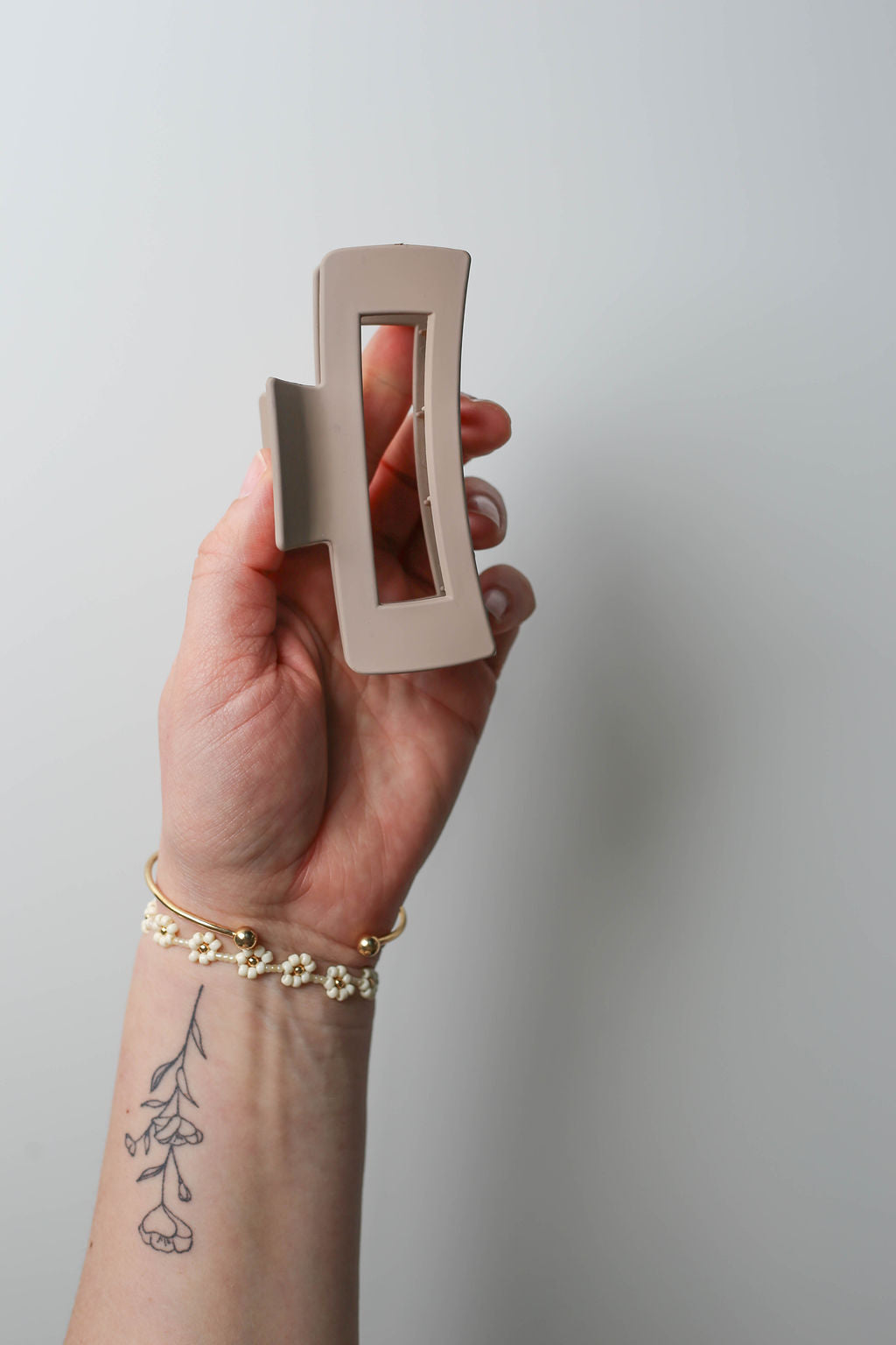 Neutral large hair claw clips to match any outfit