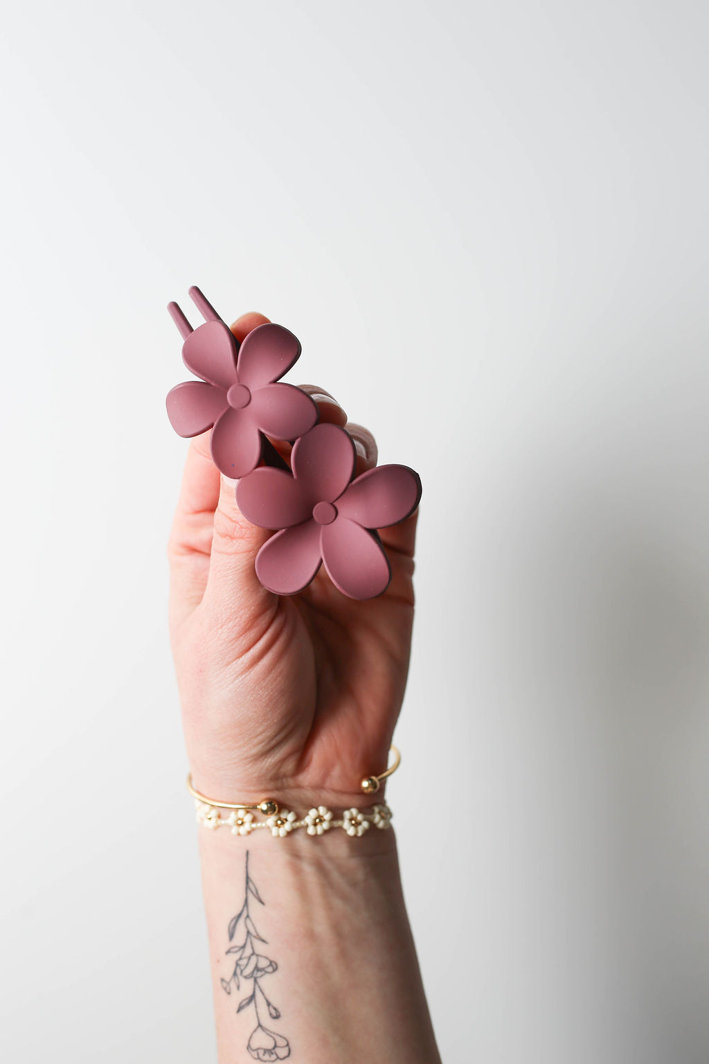 Deep Red oversized flower hair claw perfect for gifting or travel