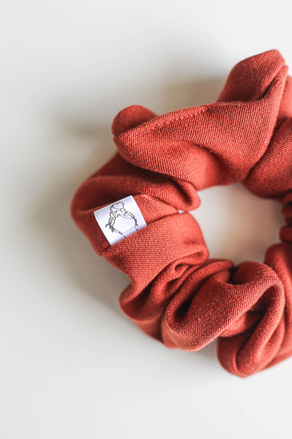 Autumn rust scrunchie with soft folds