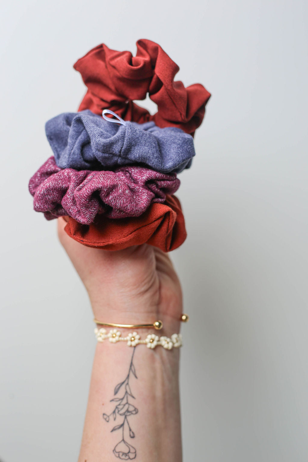 Handmade fall scrunchie with strong elastic