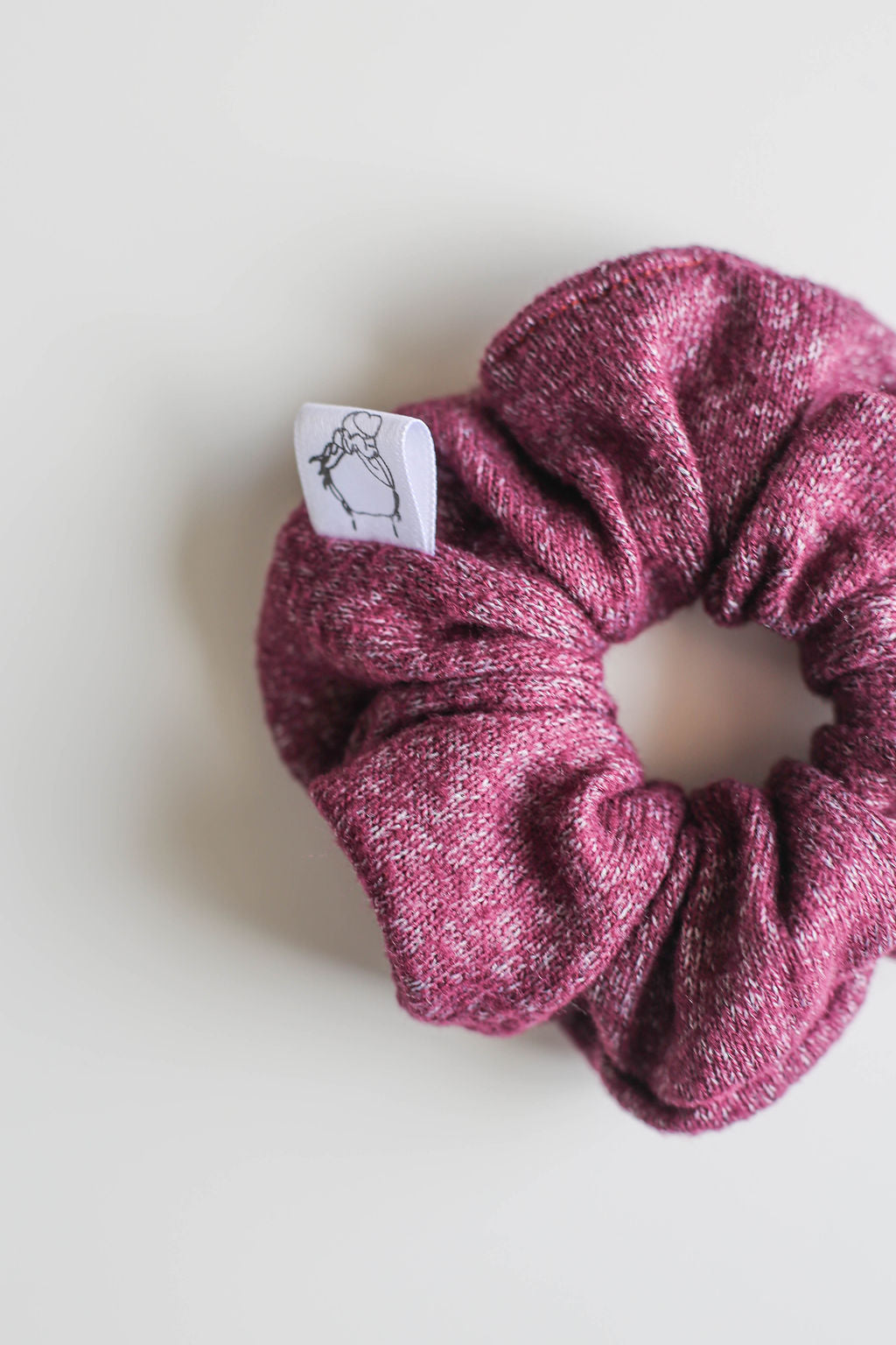 Created Mother scrunchie in deep plum