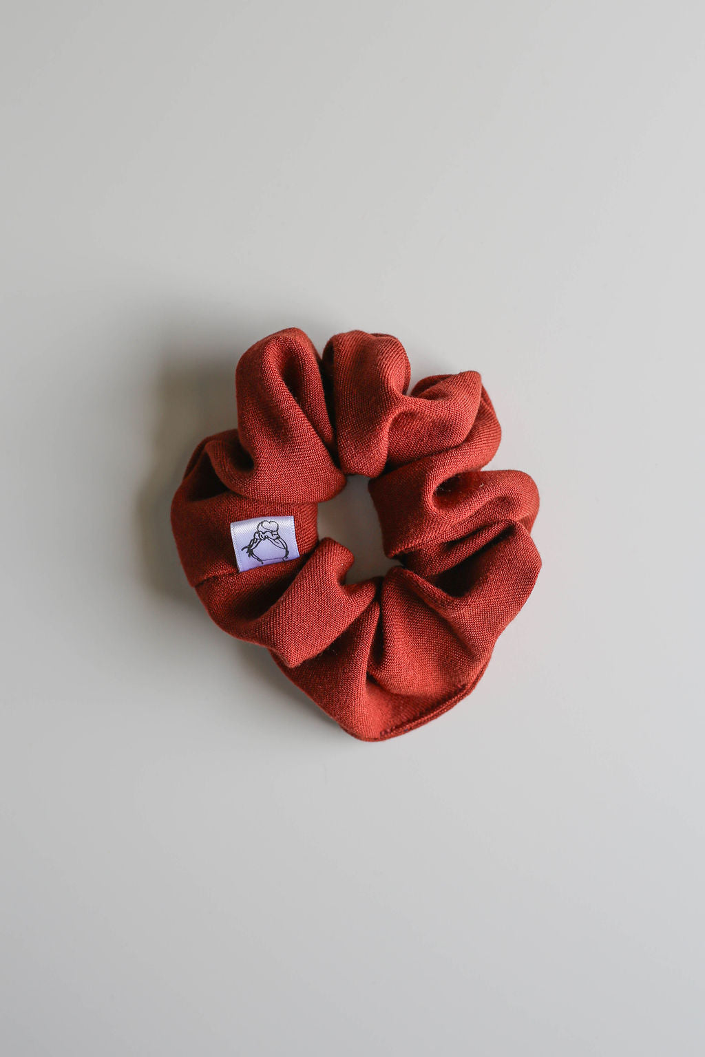Canadian made rust scrunchie with strong elastic