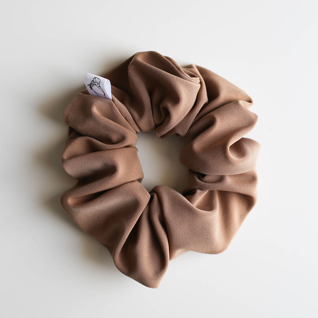 Warm honey scrunchie made in Canada by created mother