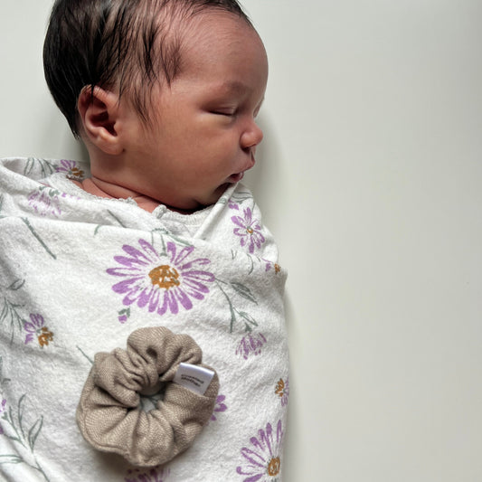 Celebrate the arrival of baby girl with this adorable baby’s first scrunchie gift