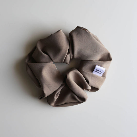 Deep beige scrunchie handmade by created mother