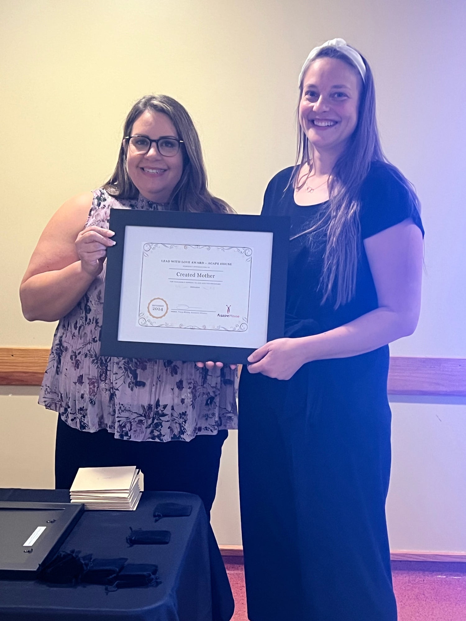 Created Mother receiving a Lead with Love award Sept 2024