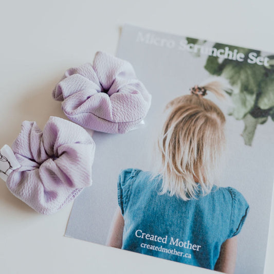 lavender micro hair scrunchies by created mother