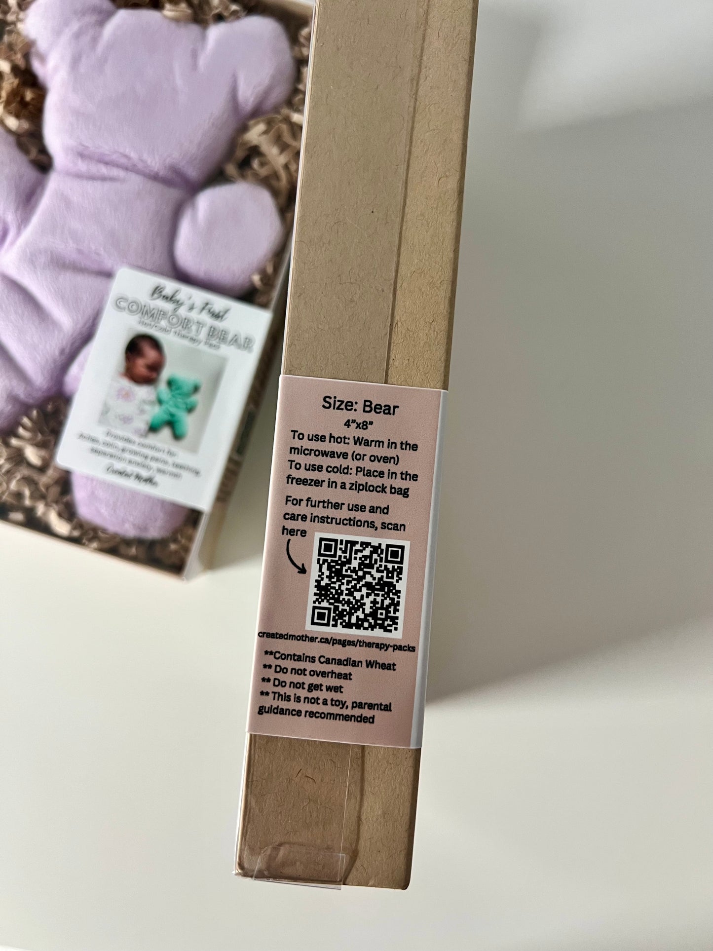 Natural pain relief therapy pack for babies and kids in the shape of a bear.