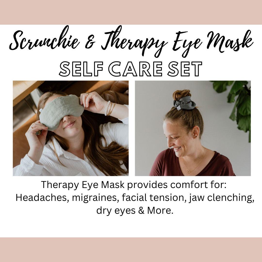 Luxury Self-Care Gift Set – A beautifully packaged hot/cold therapy eye mask and scrunchie for ultimate relaxation.