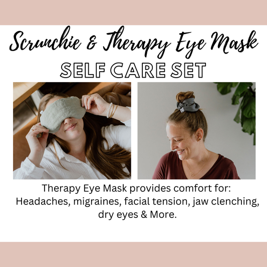 Luxury Self-Care Gift Set – A beautifully packaged hot/cold therapy eye mask and scrunchie for ultimate relaxation.