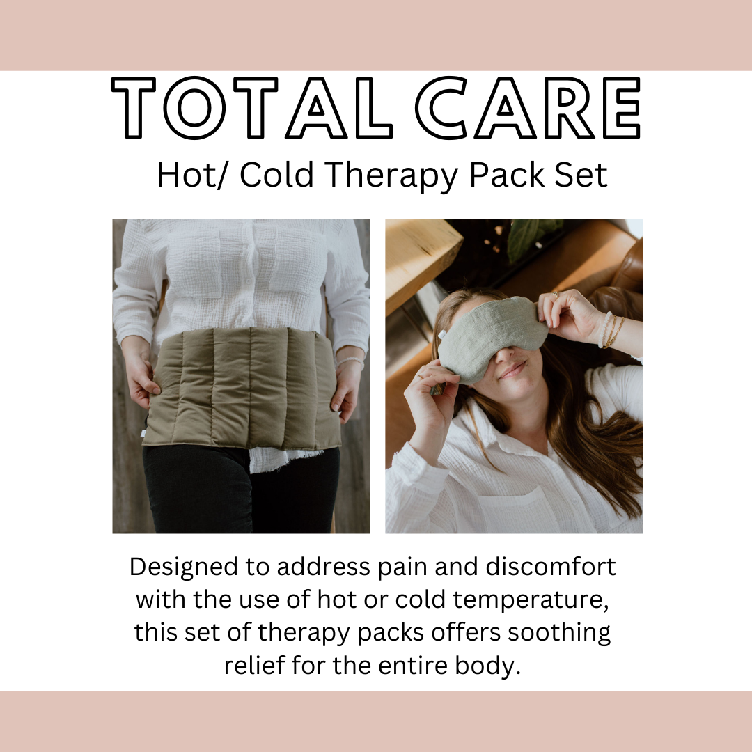 Total Care Hot/Cold Therapy Pack Set featuring an Eye Mask and Extra Large Pack.