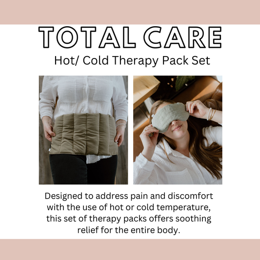 Total Care Hot/Cold Therapy Pack Set featuring an Eye Mask and Extra Large Pack.