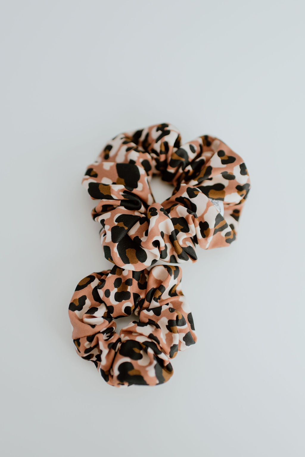 Water-resistant leopard scrunchie for pool and beach