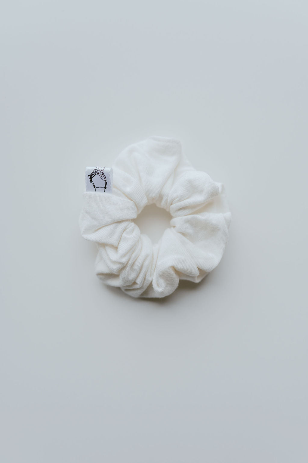 Cream Jersey Knit Scrunchies