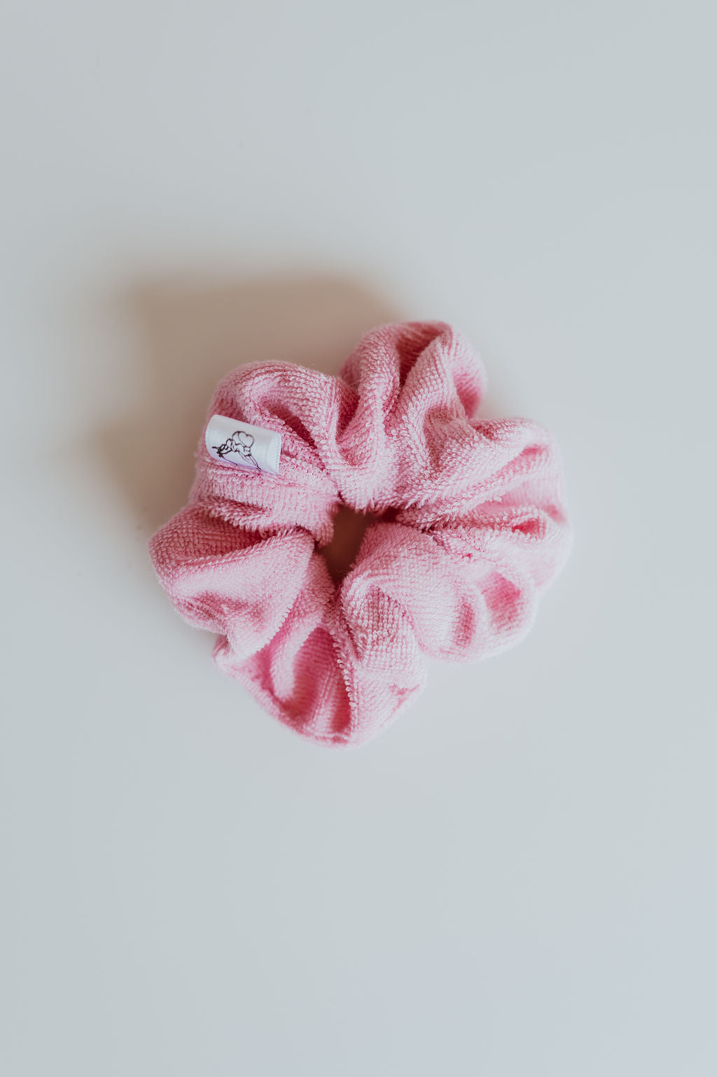 mini pink bubblegum pink scrunchie for fine or short hair