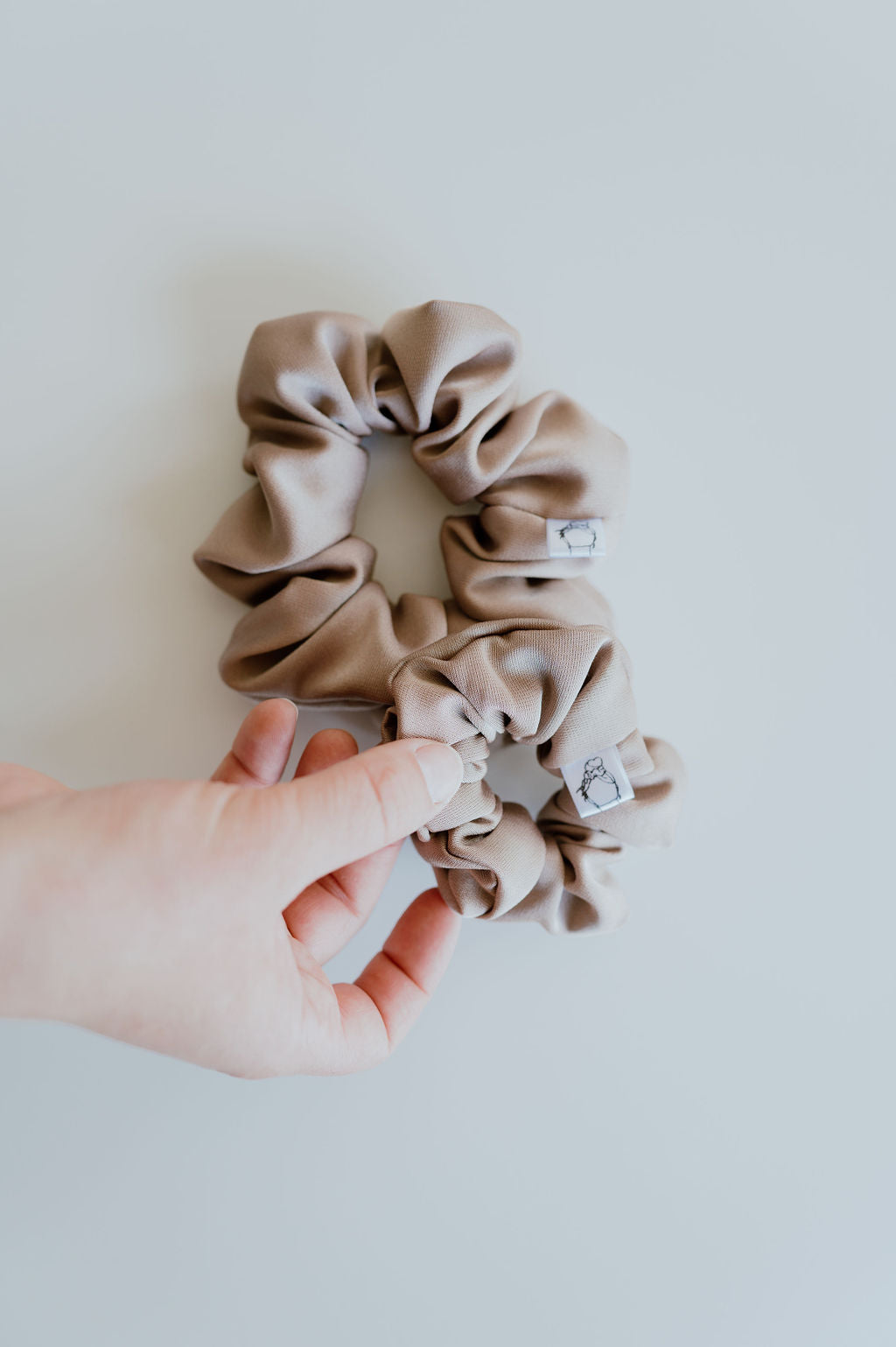 mini scunchie and large messy mom bun scrunchie by created mother