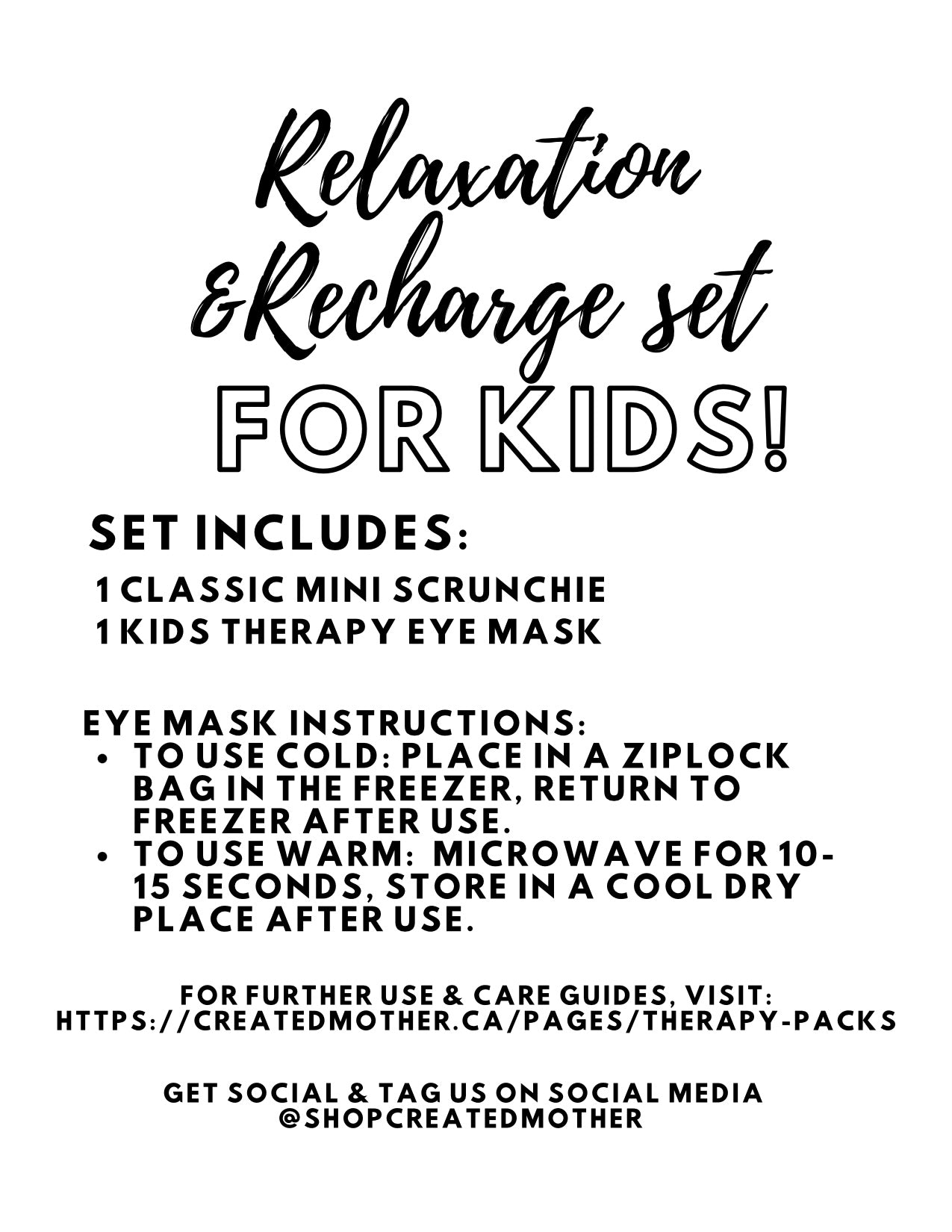 Relaxation & Recharge Sets for KIDS!