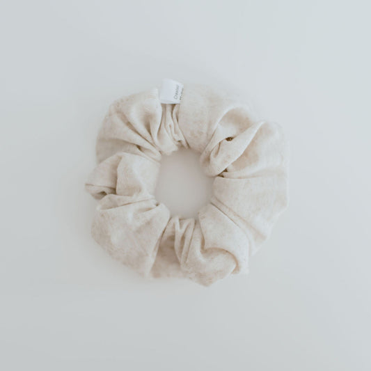 Large oatmeal earthy neutral scrunchie by Created Mother