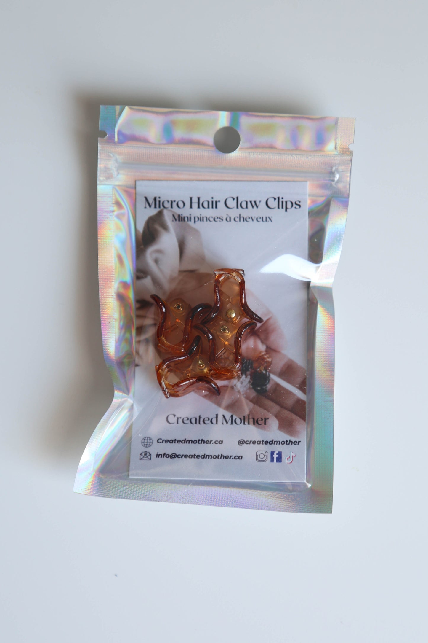 Set of 4 micro hair claw clips, perfect for securing itty bitty hair.