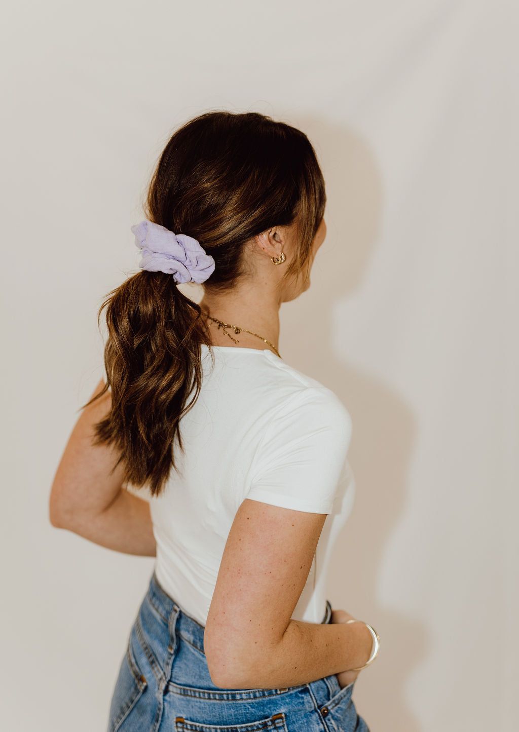 Lilac Muslin Scrunchies