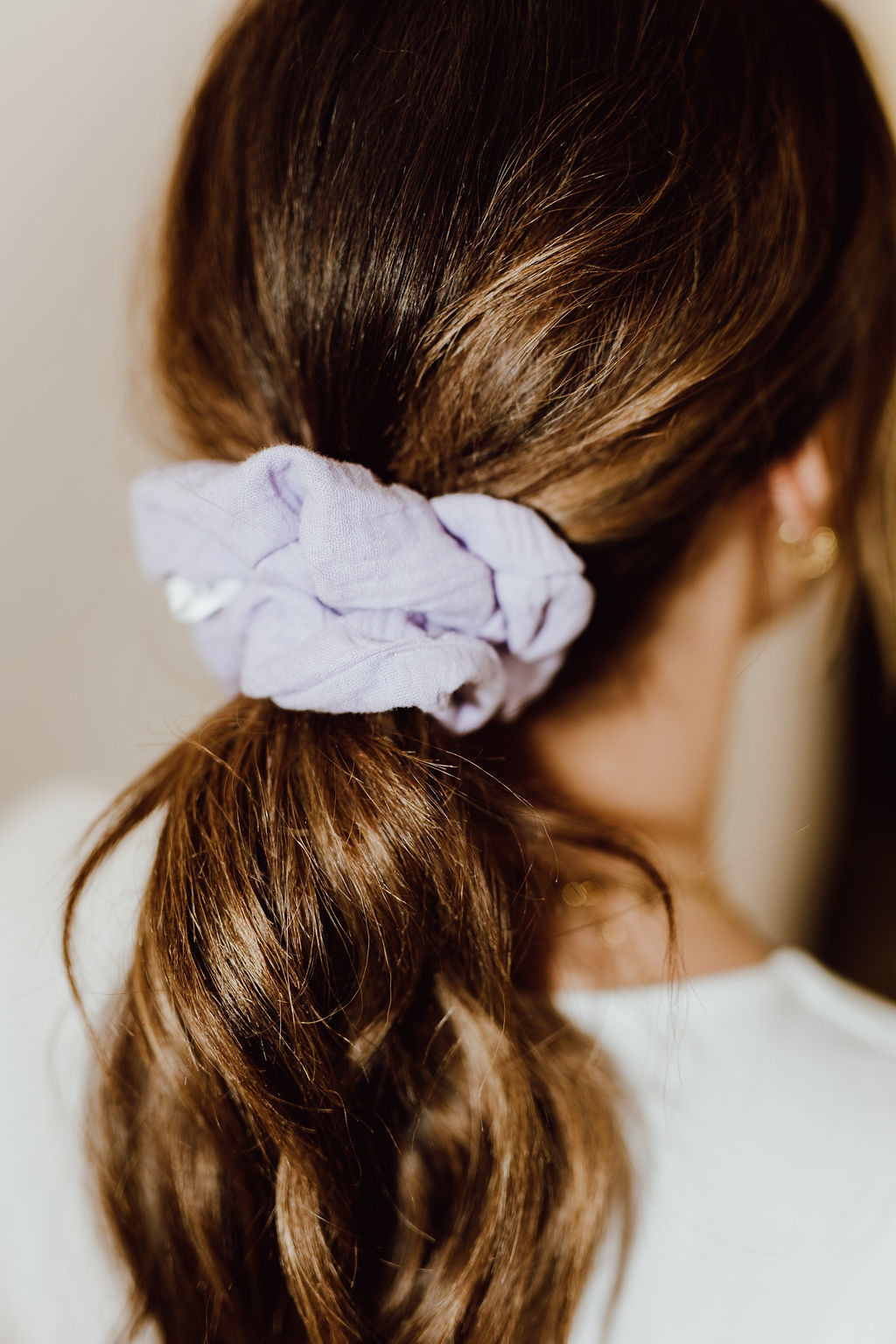 Lilac Muslin Scrunchies