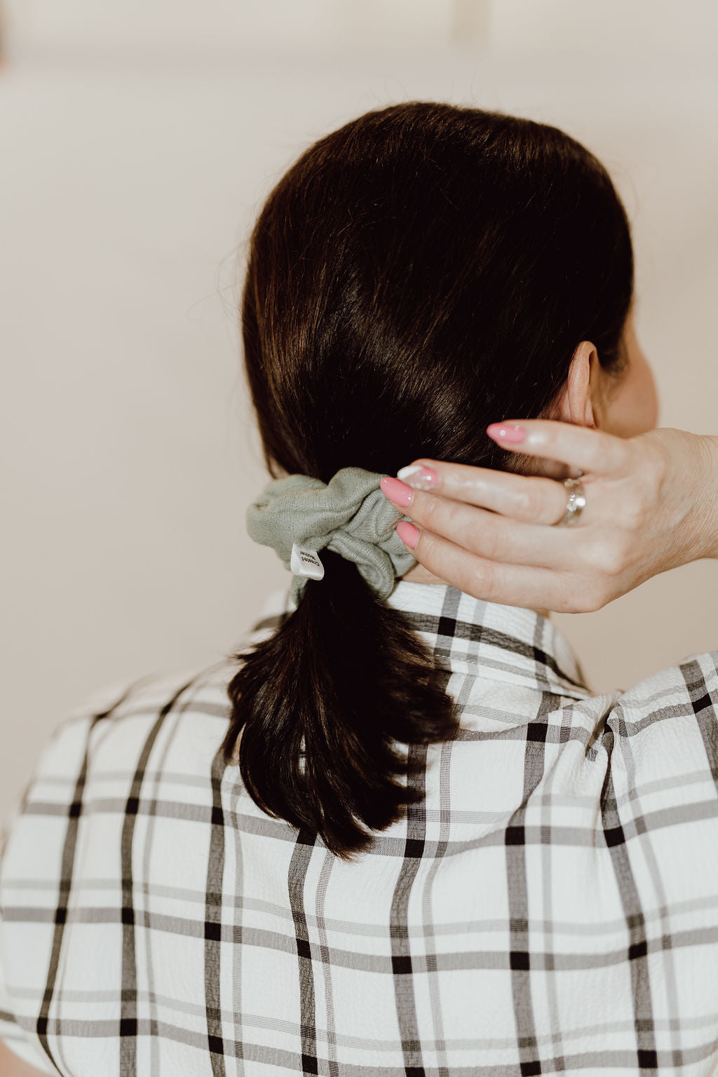 gentle green mini scrunchies for short or fine hair by Created Mother