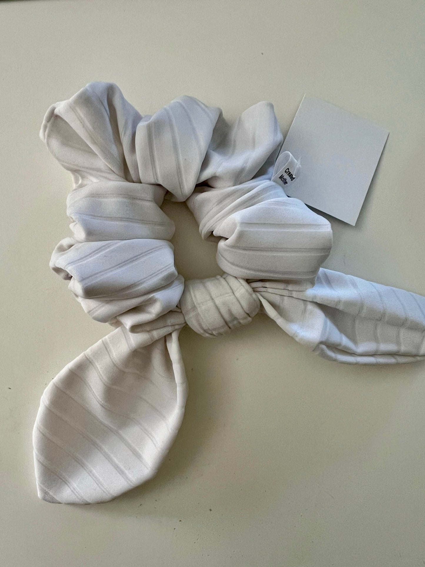 Classic White Athletic Scrunchie