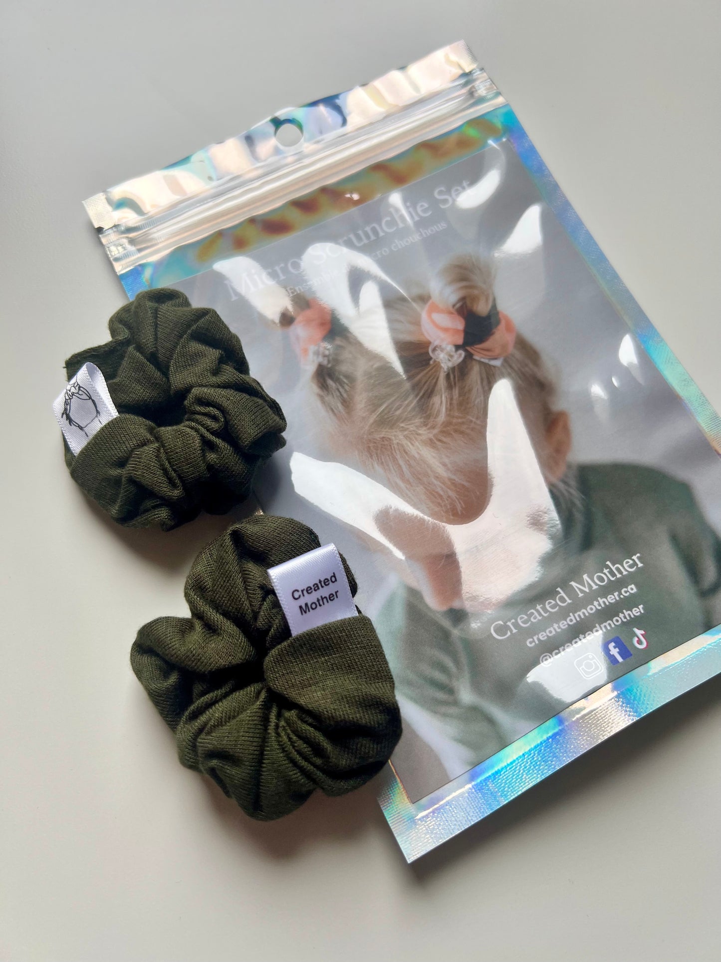 Tiny scrunchies with all day hold for fine hair
