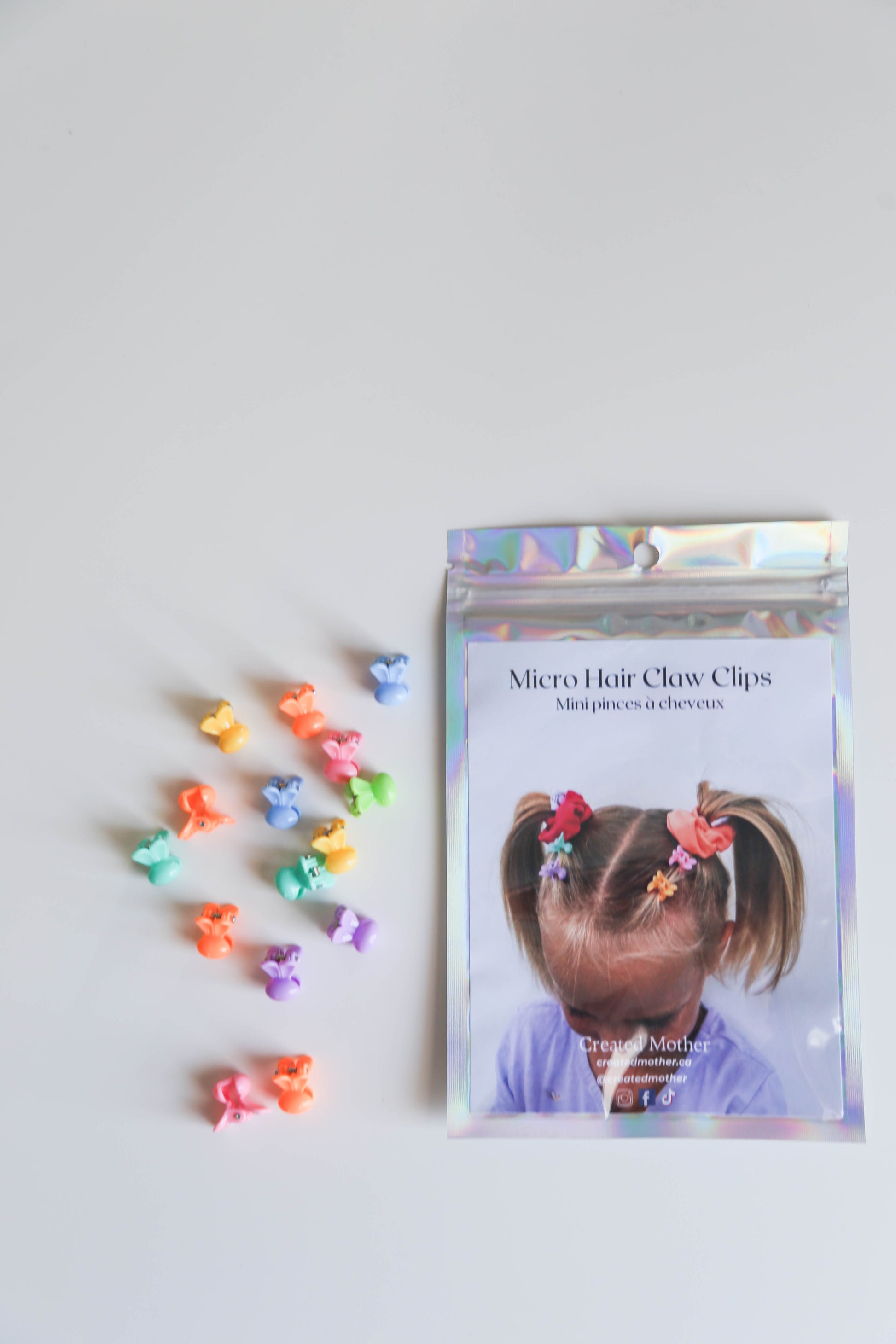 Small package of tiny hair claw clips in Bunny shape