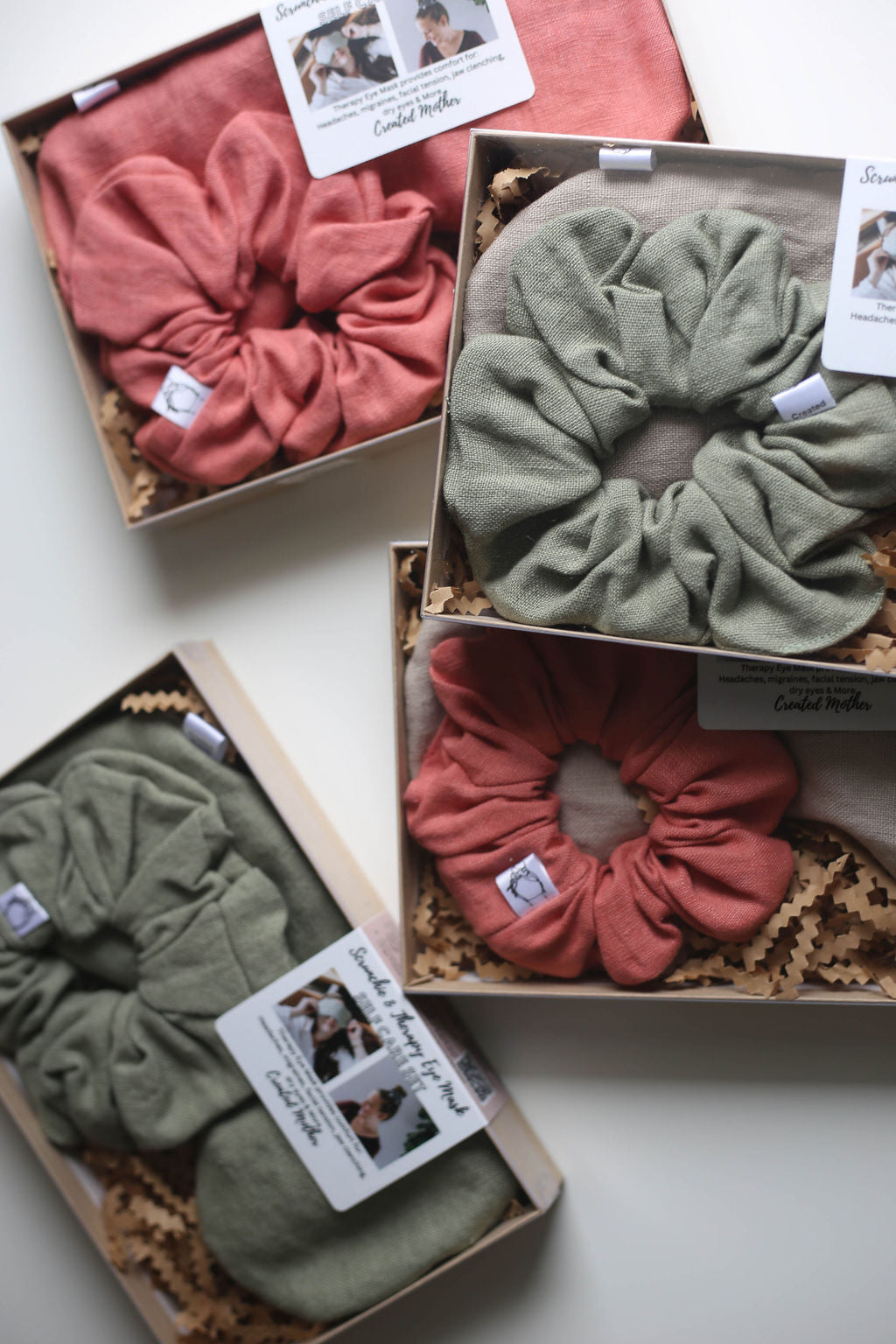 100% Linen eye mask and coordinating scrunchie make the perfect earth friendly gift! 