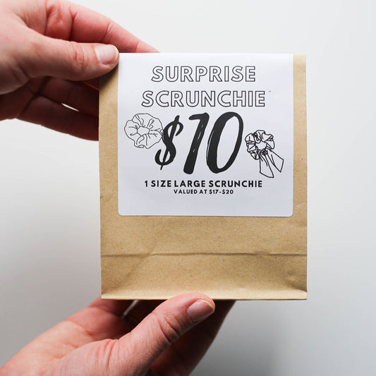 Hand holding a brown paper package with a label on a white background