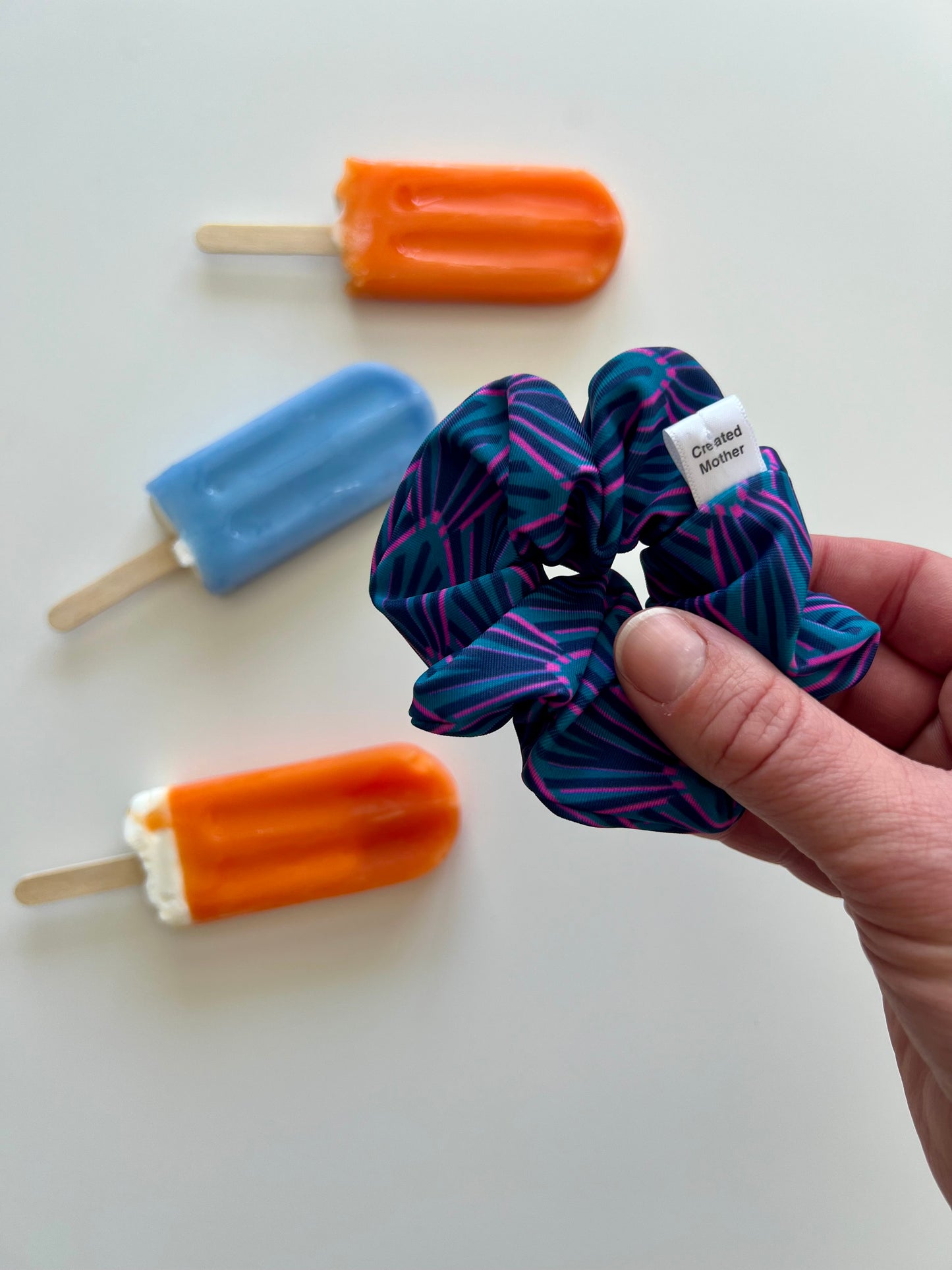 Bright mermaid scrunchie for pool and lake swimming