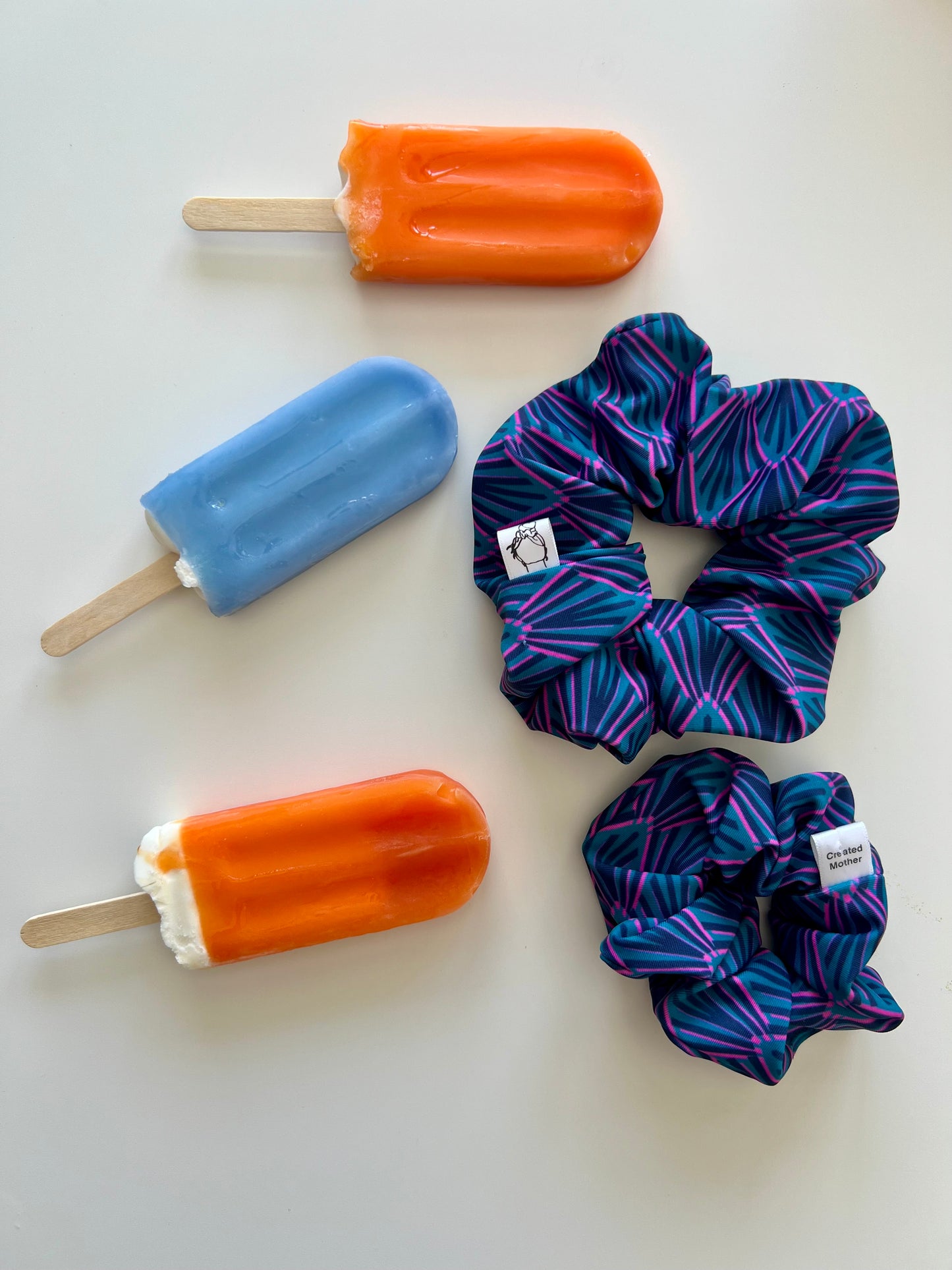 Mermaid pattern scrunchie for paddleboarding and swimming