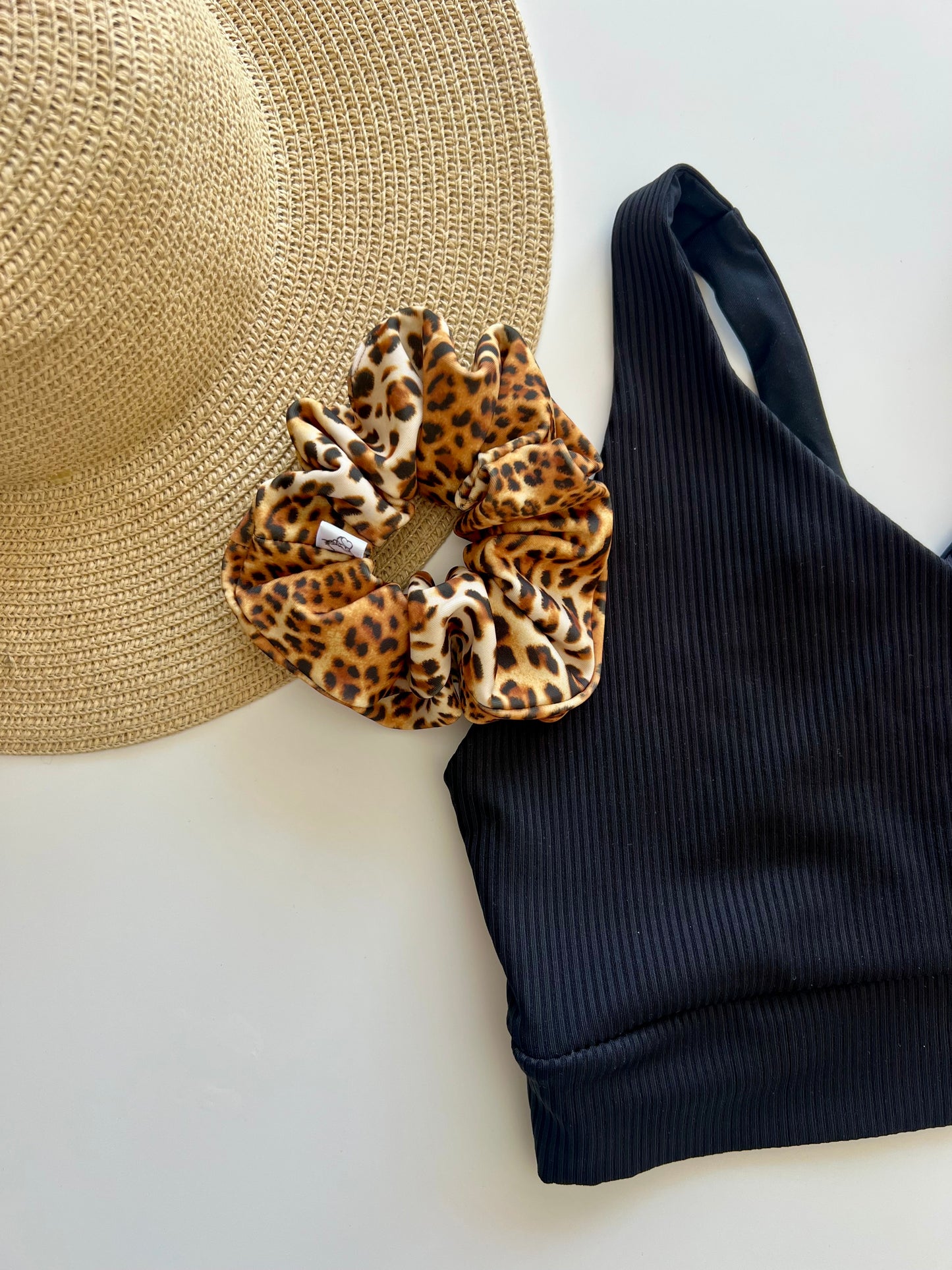 Animal print quick dry scrunchie for swimming