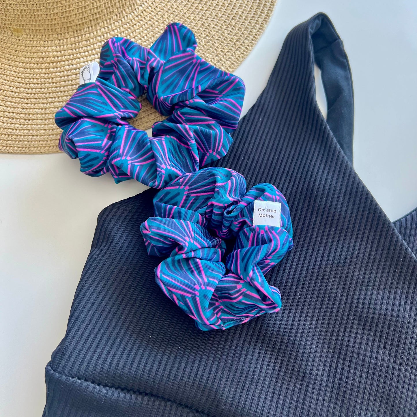 Mermaid themed scrunchie for swimming and beach days