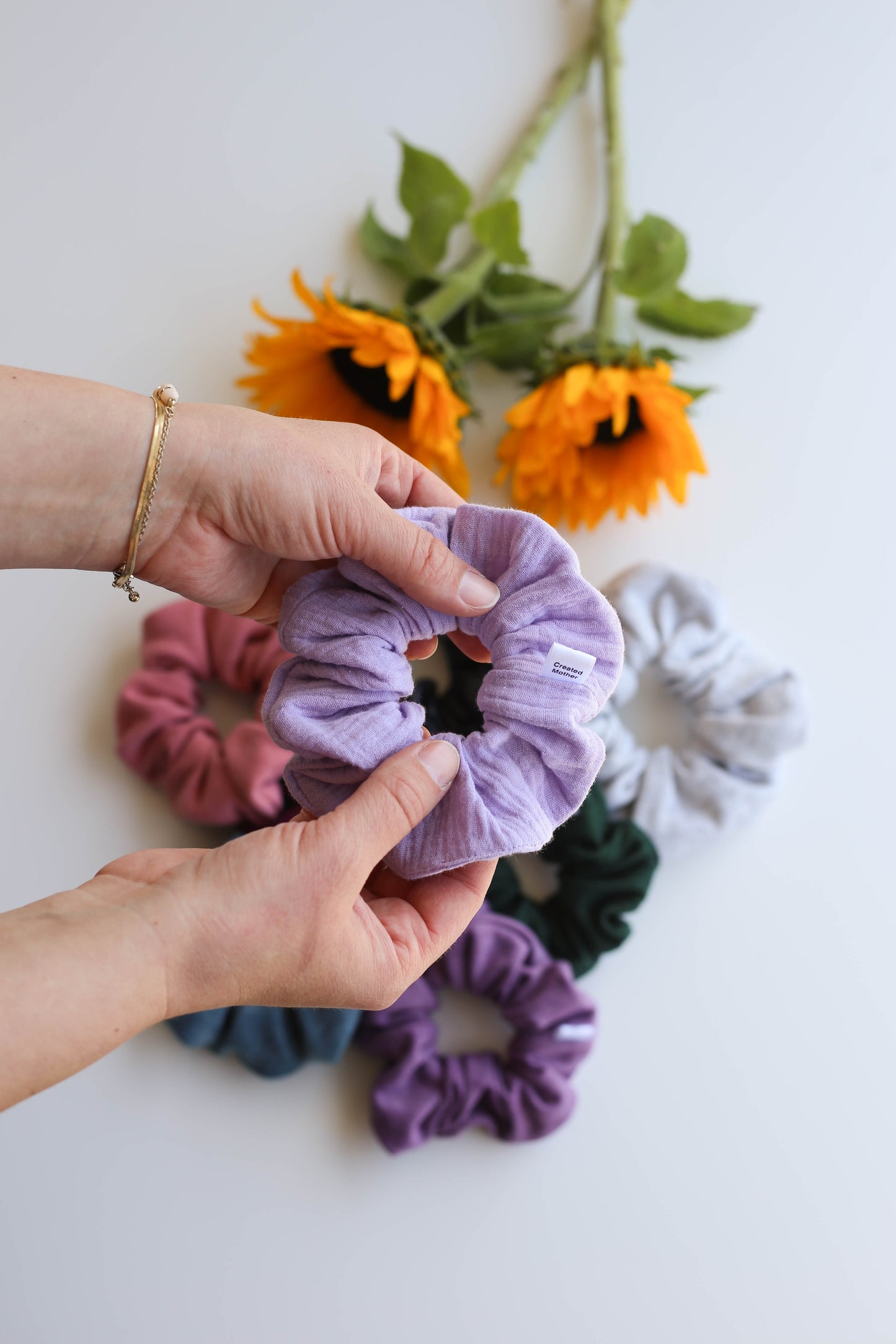 Lilac Muslin Scrunchies