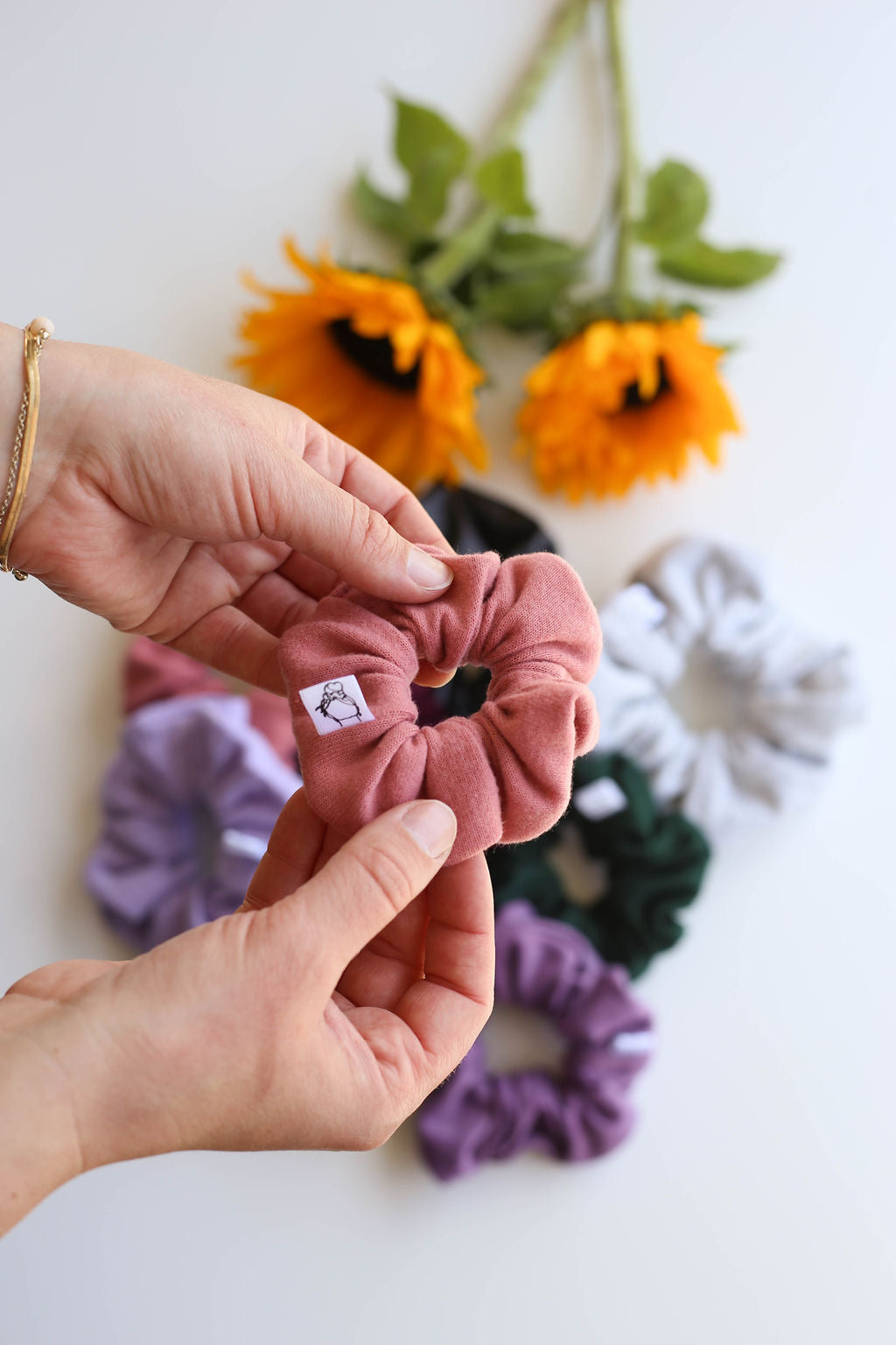 Coral Lounge Mini Scrunchie