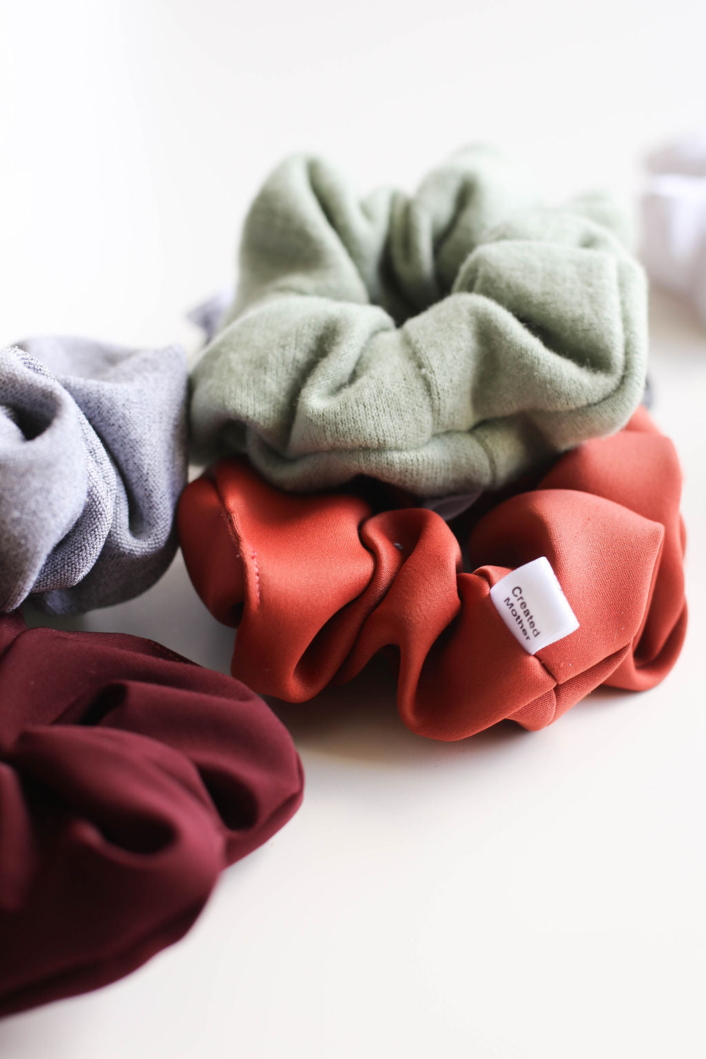 Warmth scrunchie collection for fall and winter by created mother