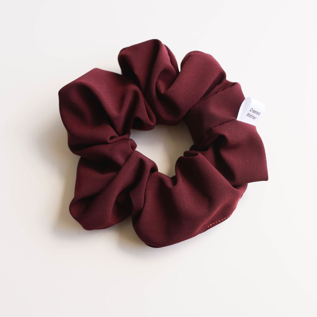 Deep red scrunchie for the fall season by created mother