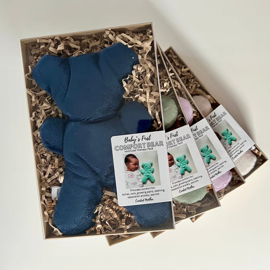 Baby’s First Comfort Bear – hot/cold therapy pack for natural pain relief and comfort.