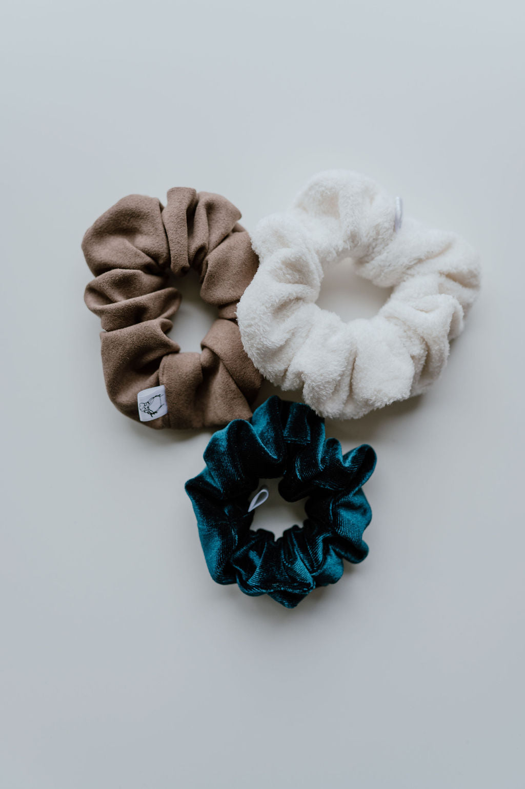 Taupe Suede Scrunchies