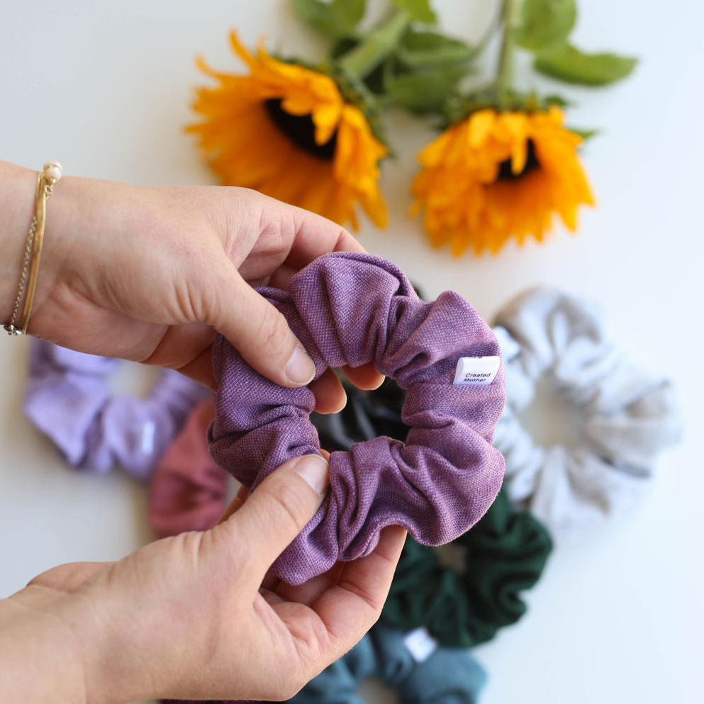 large purple scrunchies for fall by created mother